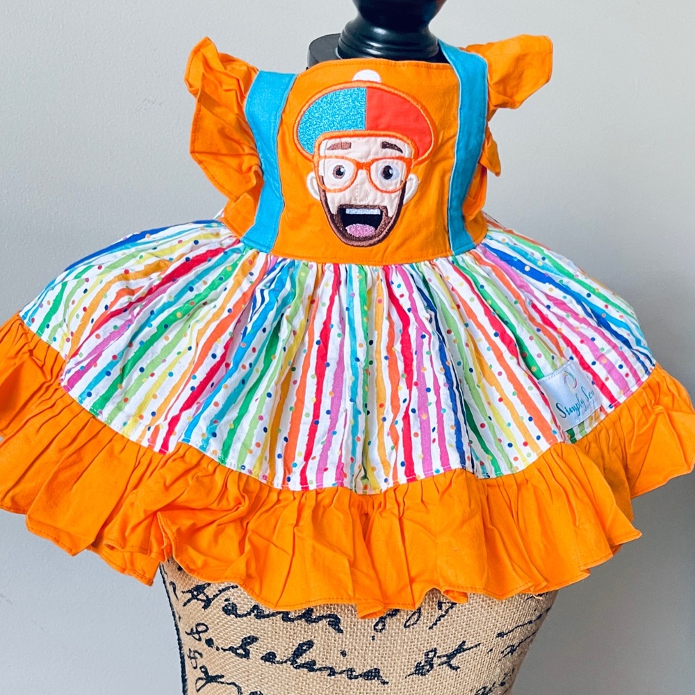 Size to 2T custom-made Blippi outfit, Boutique